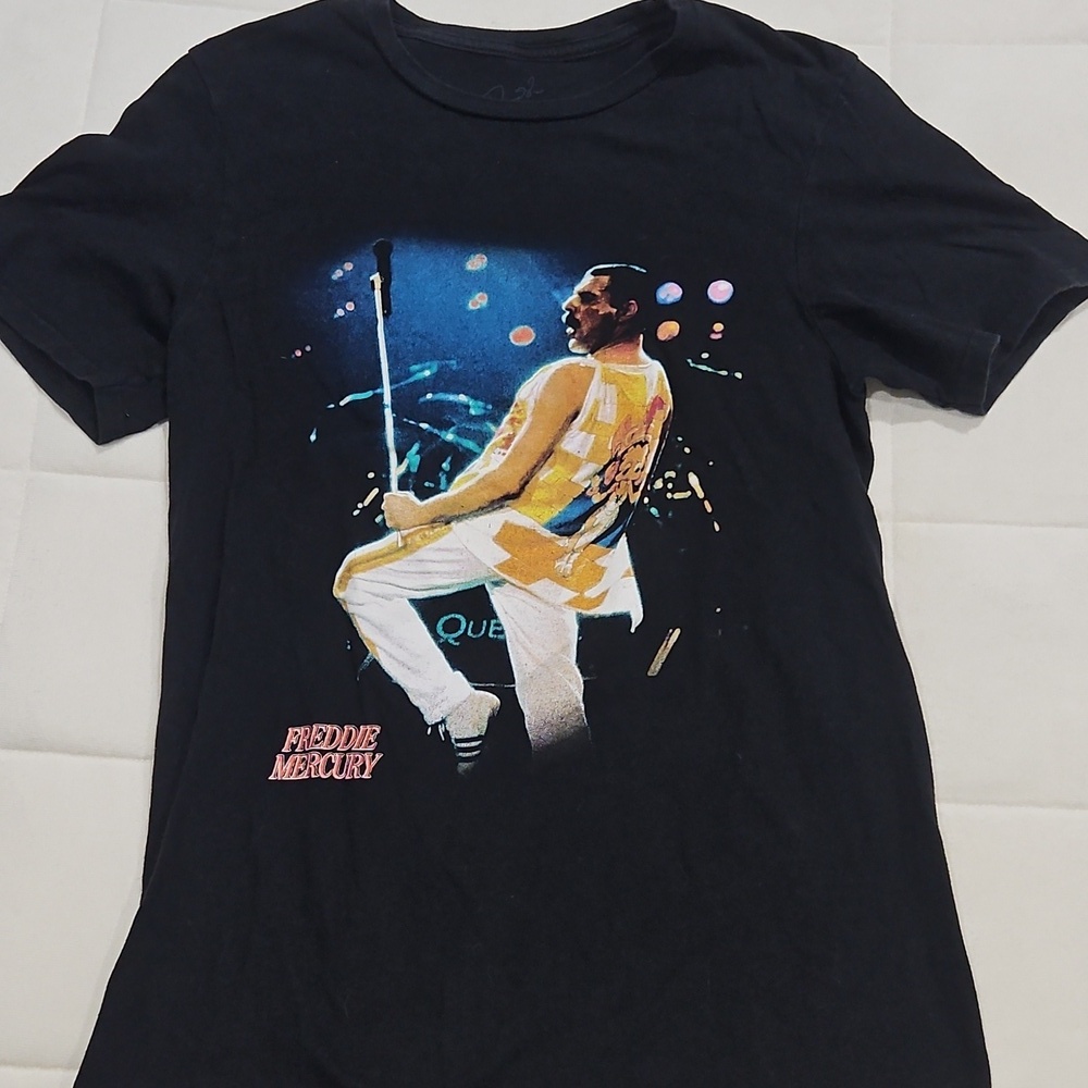 Freddie Mercury Unisex Adult Live Homage T-Shirt / Black